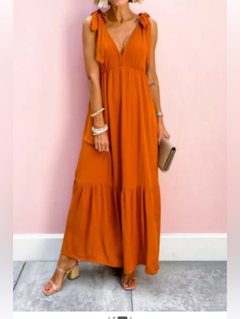 Abercrombie and Fitch- rust tie maxi dress - size small